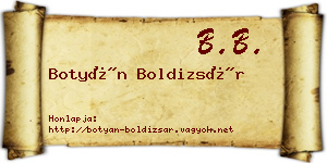 Botyán Boldizsár névjegykártya